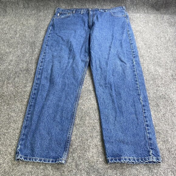 Carhartt Jeans Mens 44x32 Blue Relaxed Fit Tapered Leg Denim Workwear Y2K Baggy - Picture 1 of 16